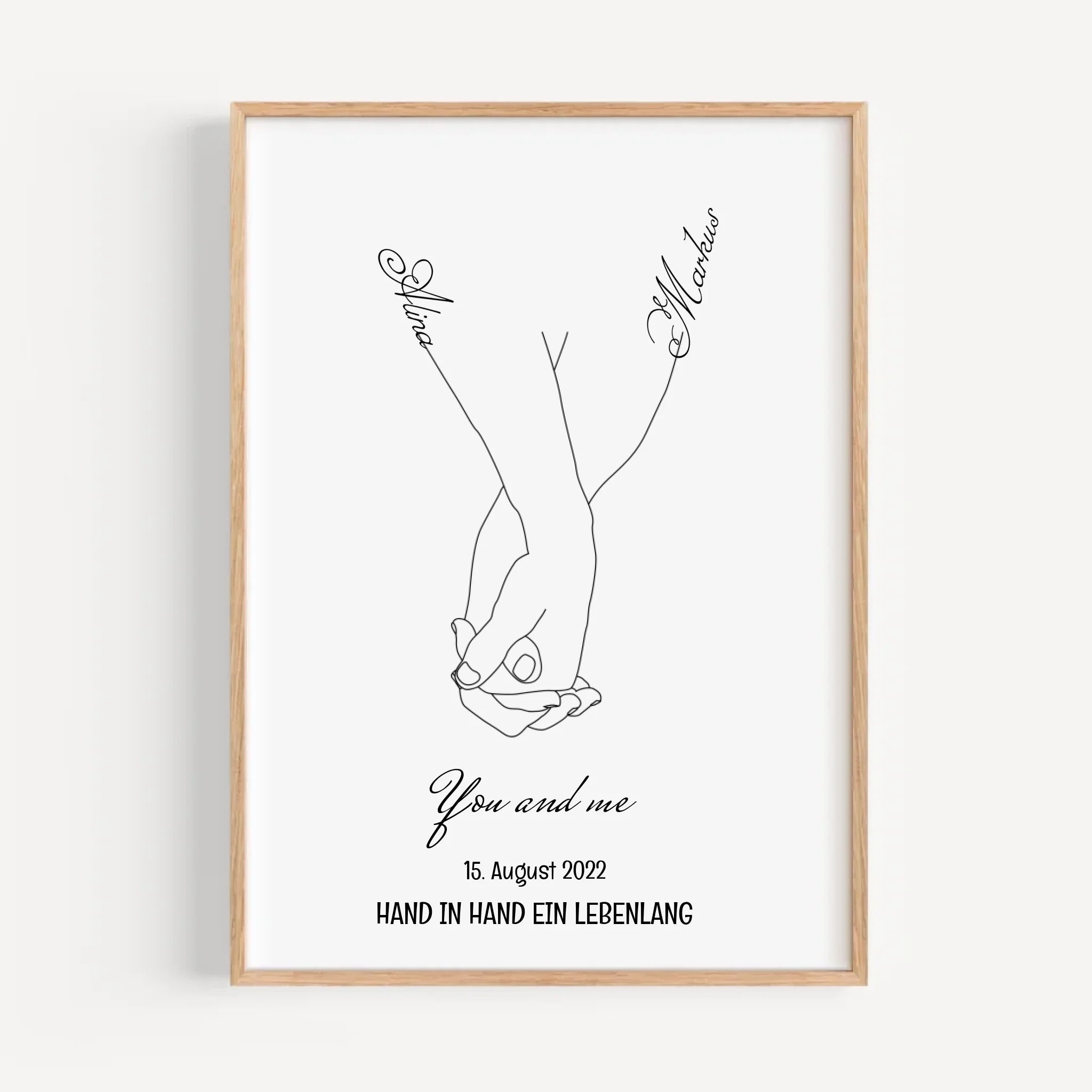 Paar Hand in Hand Poster Jahrestag & Hochzeit Geschenk - Cantty