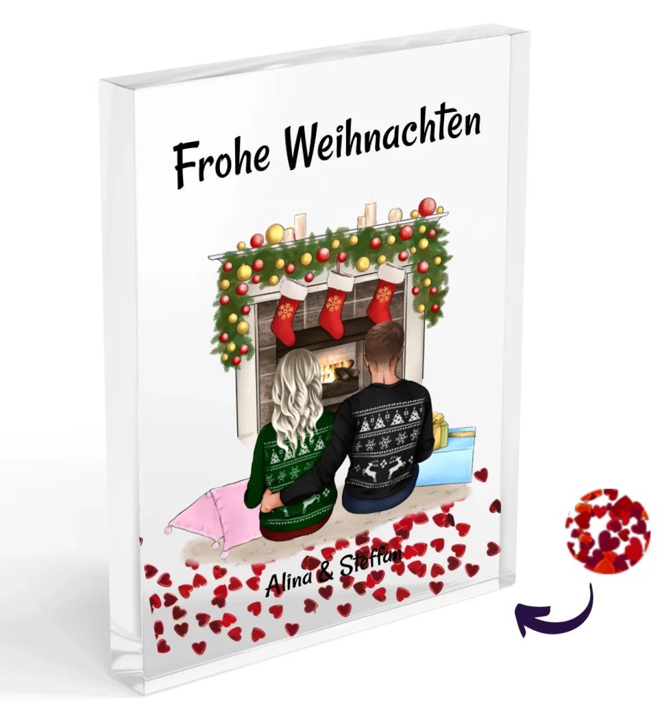 Paar Weihnachtsgeschenk Acrylglas Bild mit Mann und Frau - Cantty