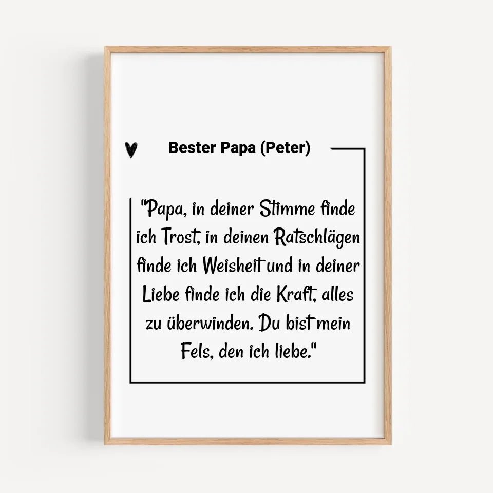 Papa Definition Geschenk Poster personalisiert - Cantty