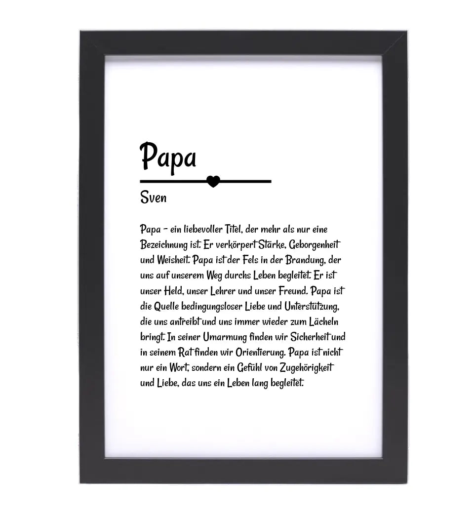 Papa Definition Poster Geschenk personalisiert - Cantty