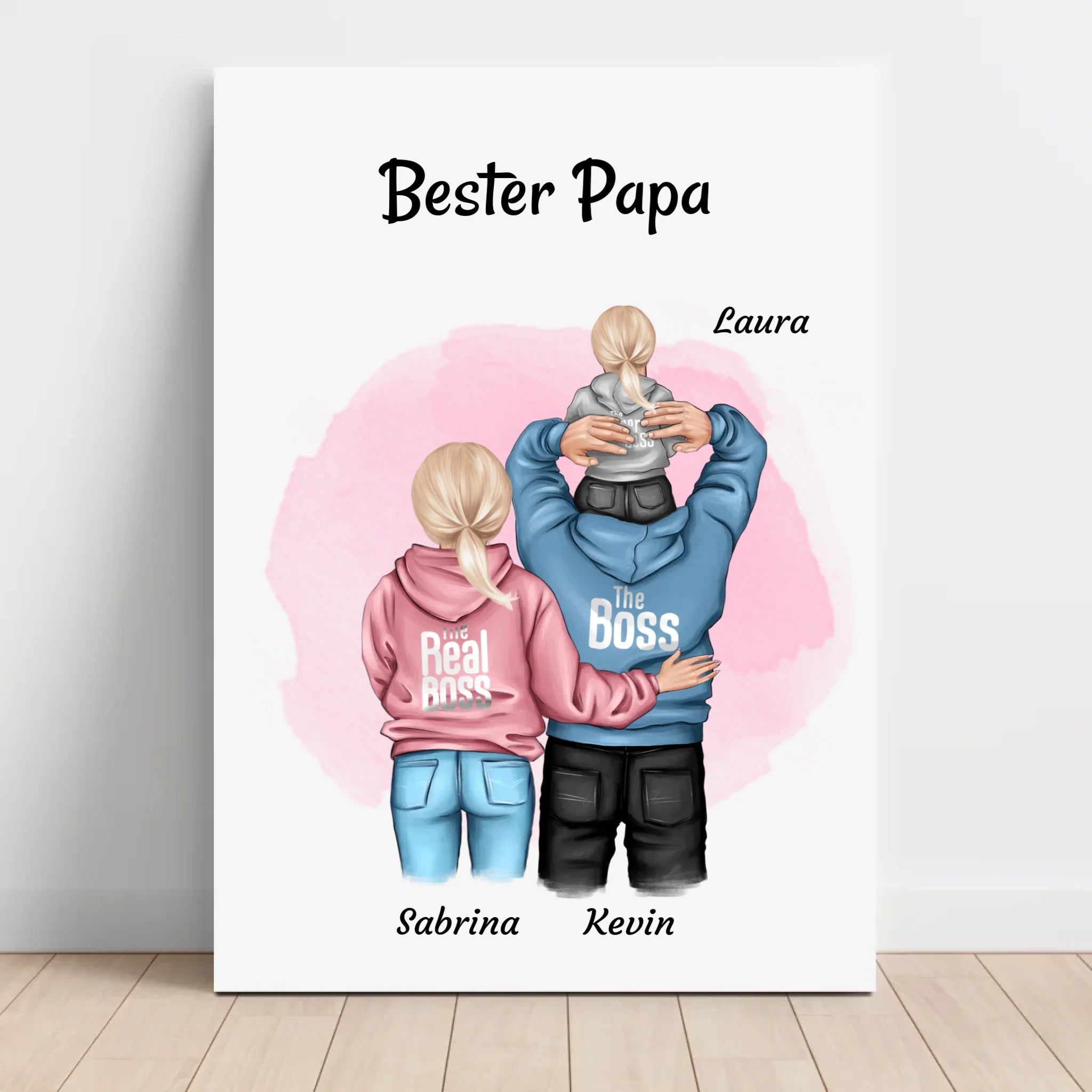 Papa Geburtstag Geschenk Leinwandbild von Kind Junge Mädchen - Cantty