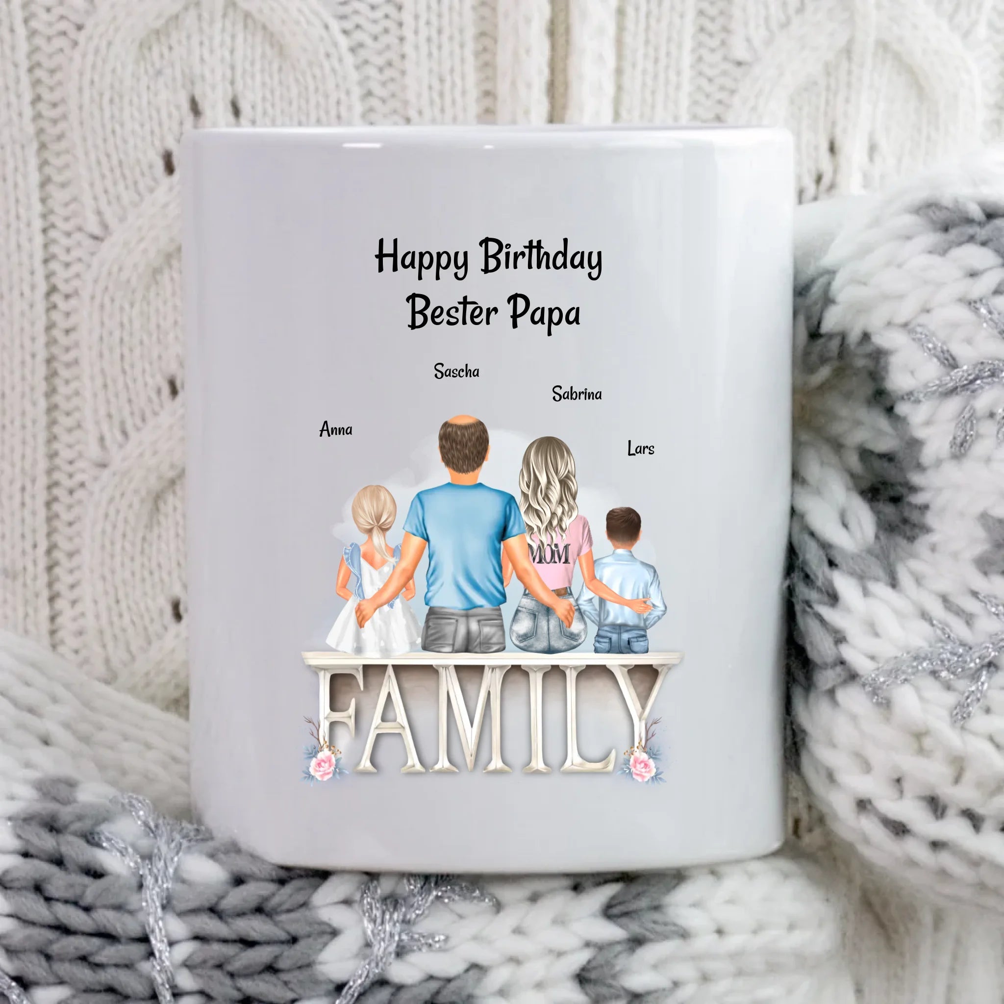 Papa Geburtstag Tasse Geschenk von Kindern & Mama - Cantty