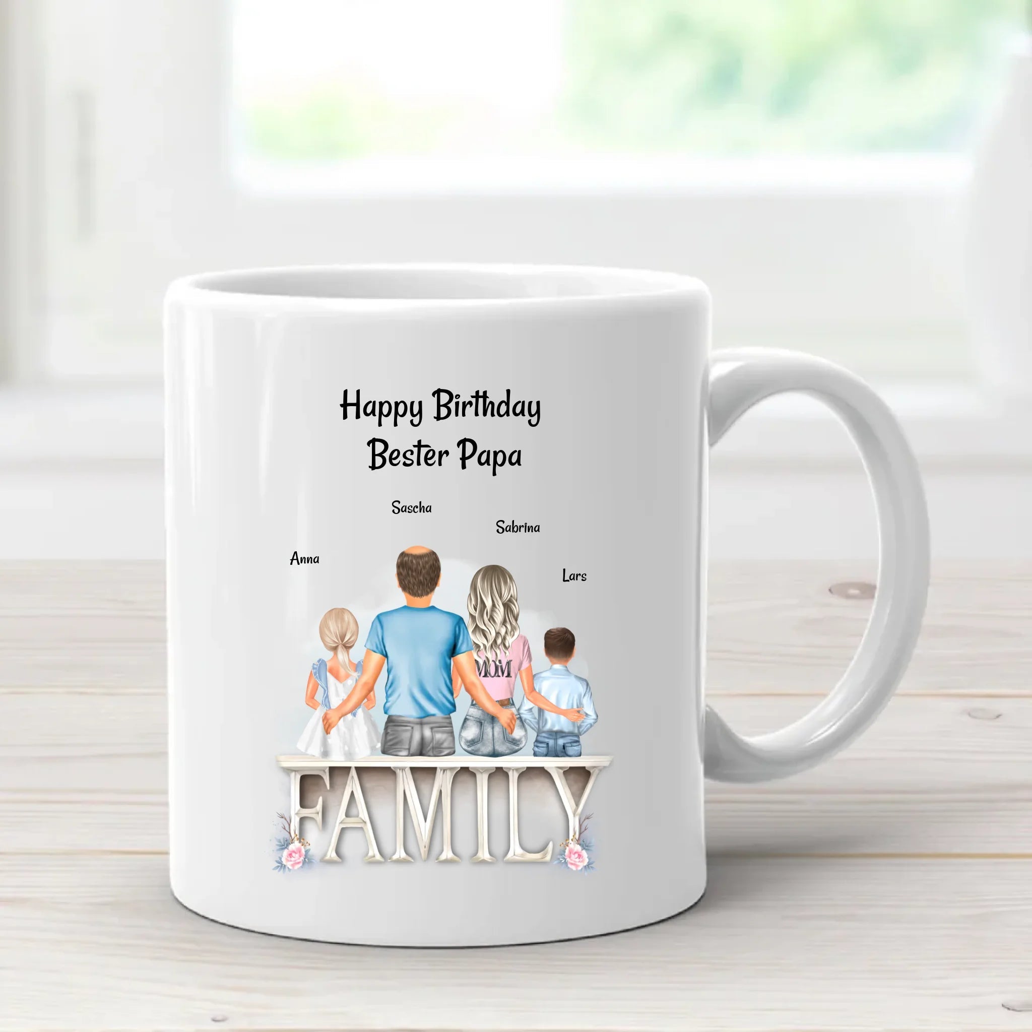 Papa Geburtstag Tasse Geschenk von Kindern & Mama - Cantty