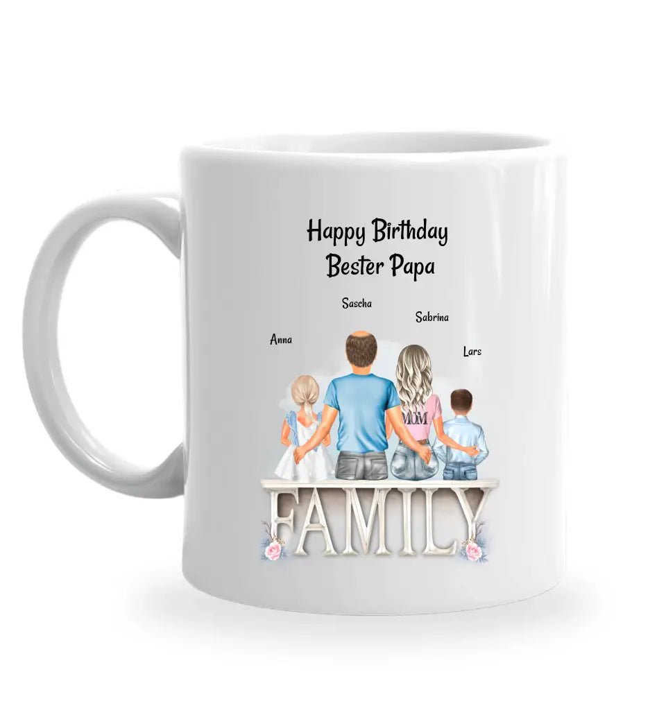 Papa Geburtstag Tasse Geschenk von Kindern & Mama - Cantty