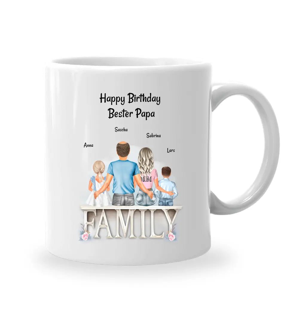 Papa Geburtstag Tasse Geschenk von Kindern & Mama - Cantty