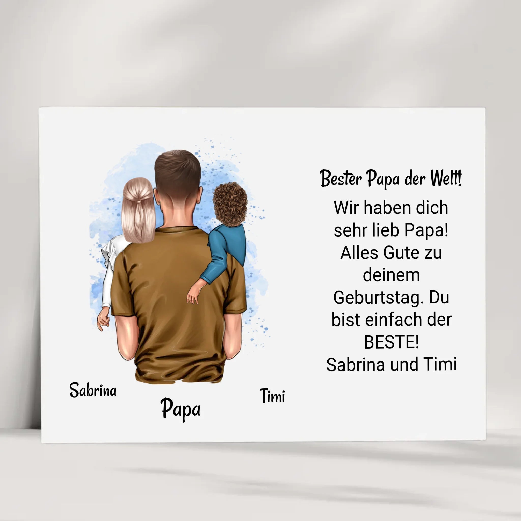 Papa Kinder Poster Bild Karte Geschenk personalisiert - Cantty