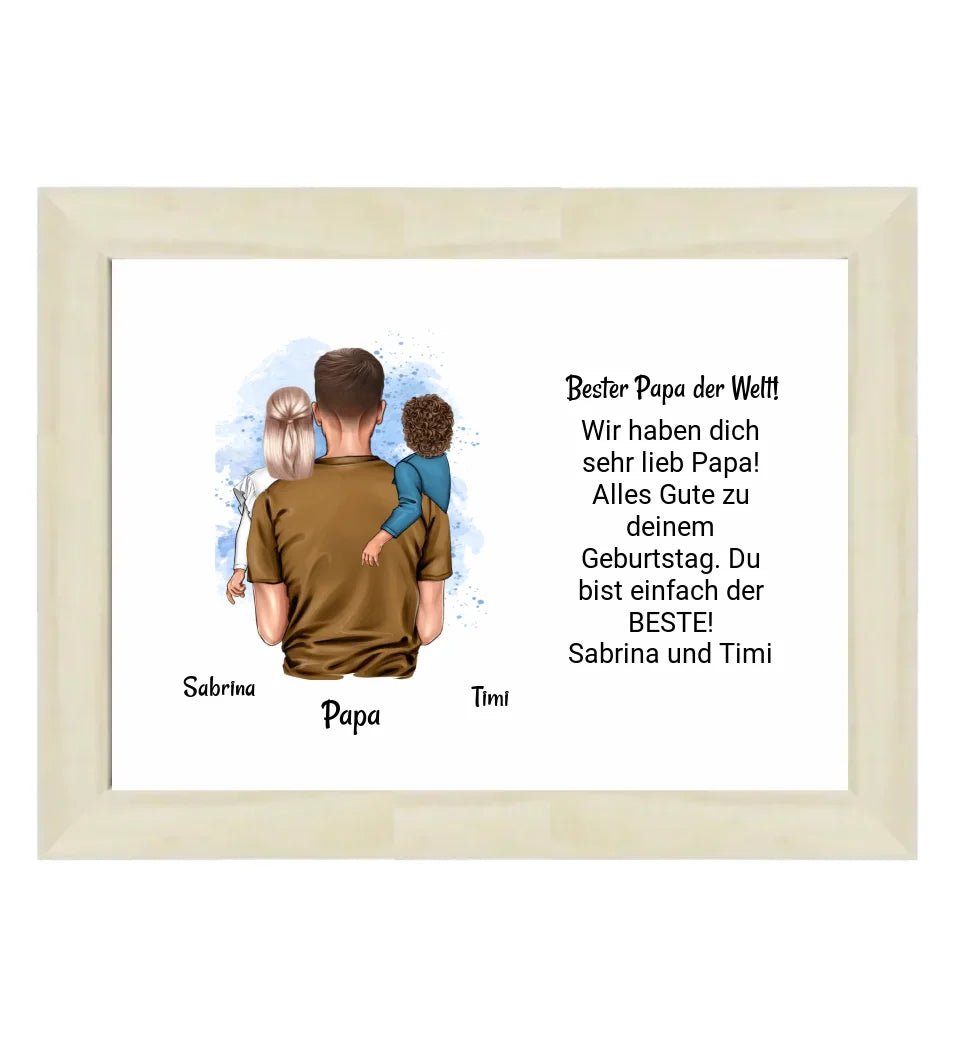 Papa Kinder Poster Bild Karte Geschenk personalisiert - Cantty