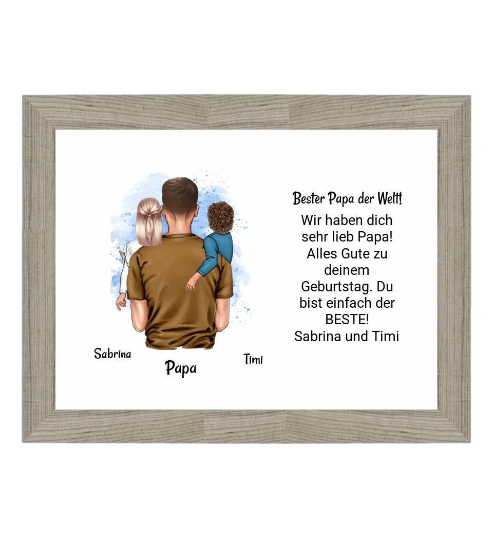 Papa Kinder Poster Bild Karte Geschenk personalisiert - Cantty