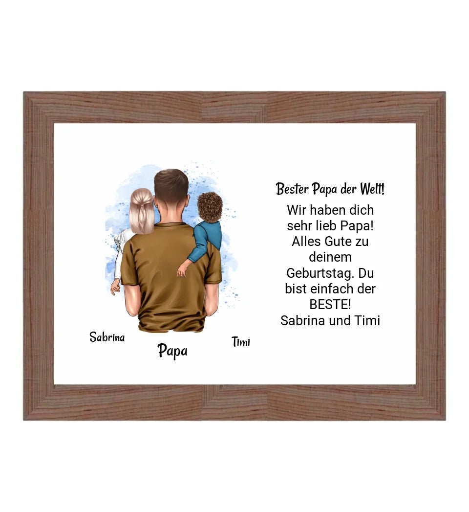 Papa Kinder Poster Bild Karte Geschenk personalisiert - Cantty