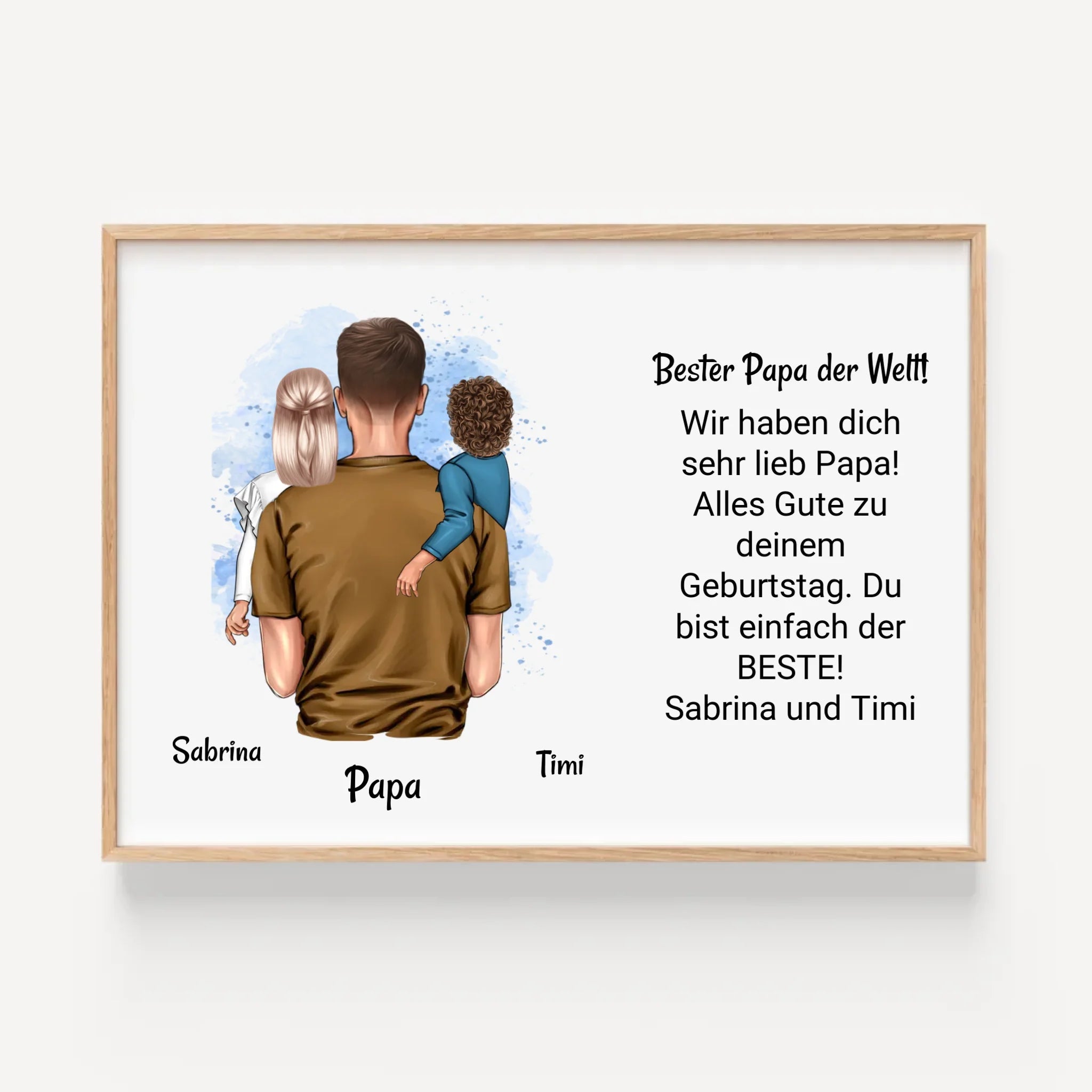 Papa Kinder Poster Bild Karte Geschenk personalisiert - Cantty