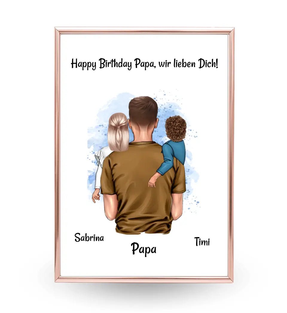 Papa Poster Geschenk personalisiert von Kleinkinder - Cantty