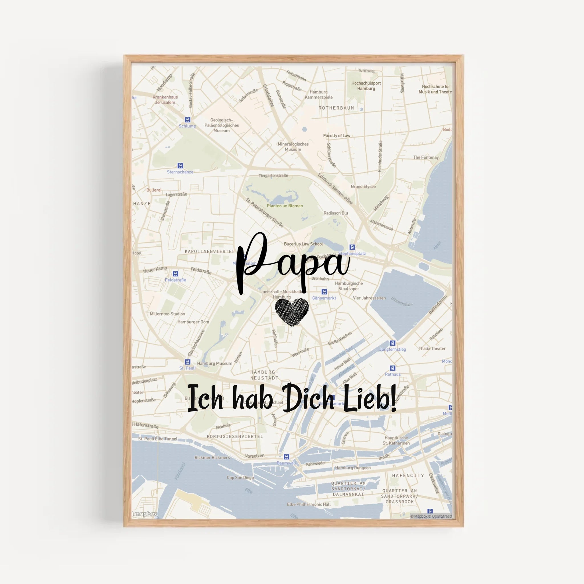 Papa Stadtkarte Poster Geschenk personalisiert - Cantty