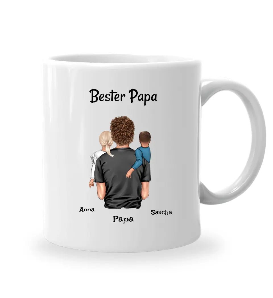 Papa Tasse personalisiert 2 Kinder - Cantty