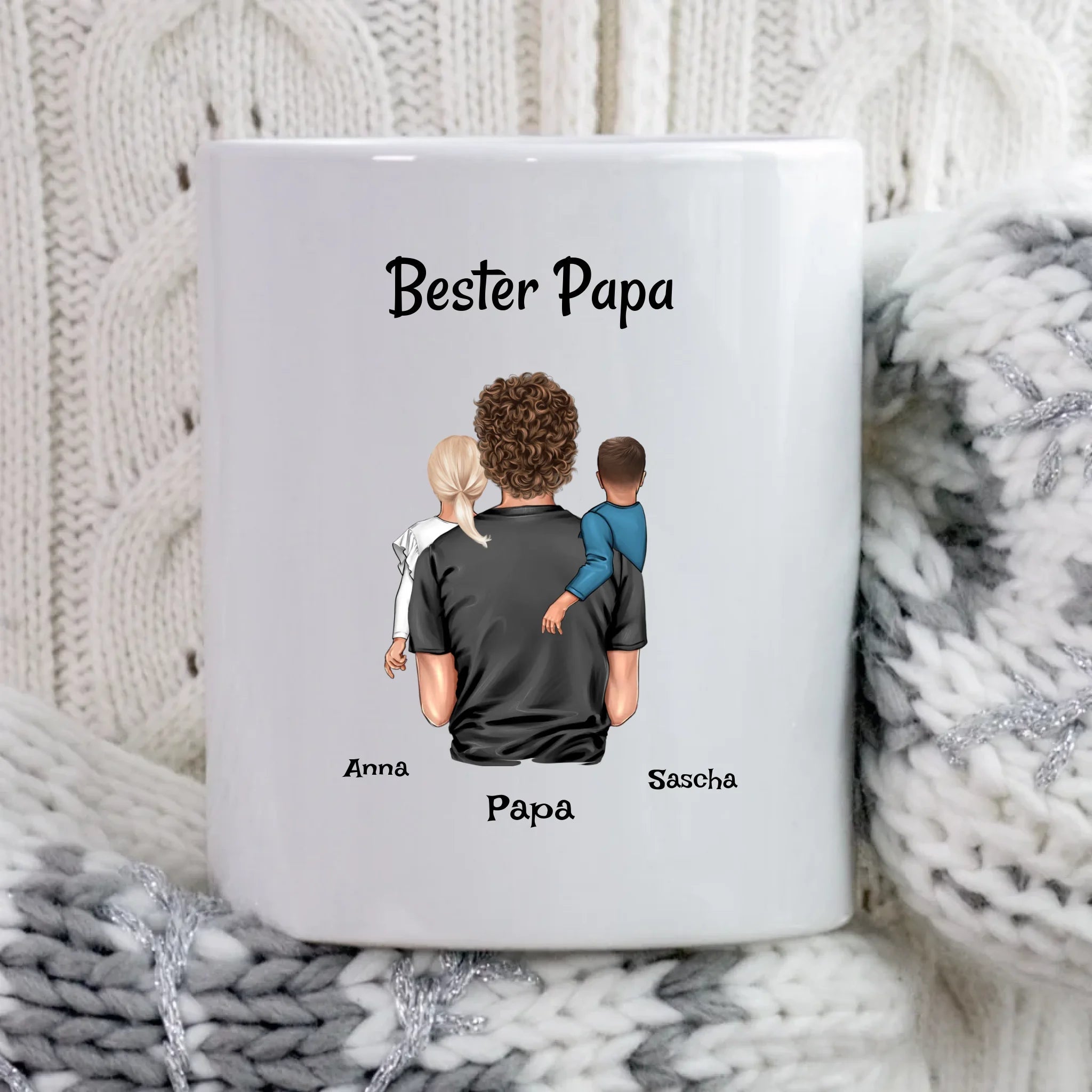 Papa Tasse personalisiert 2 Kinder - Cantty