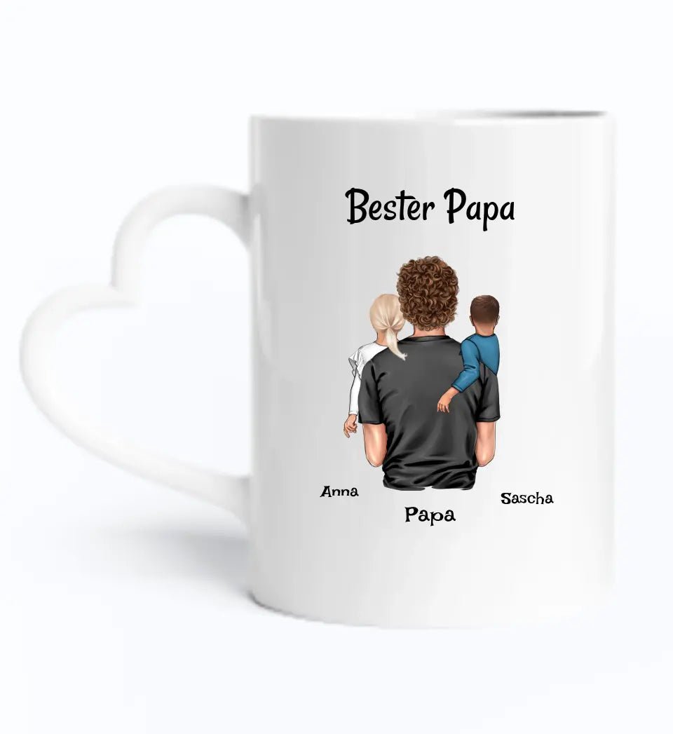 Papa Tasse personalisiert 2 Kinder - Cantty