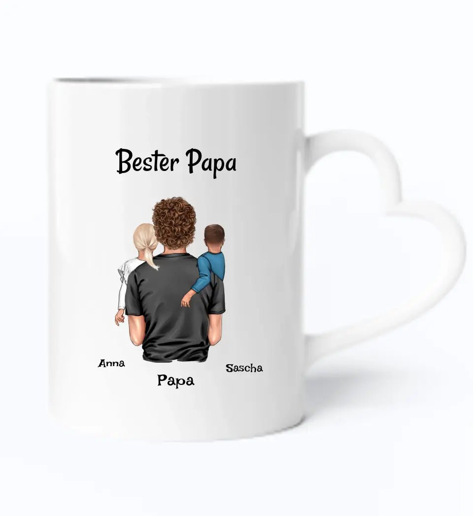 Papa Tasse personalisiert 2 Kinder - Cantty