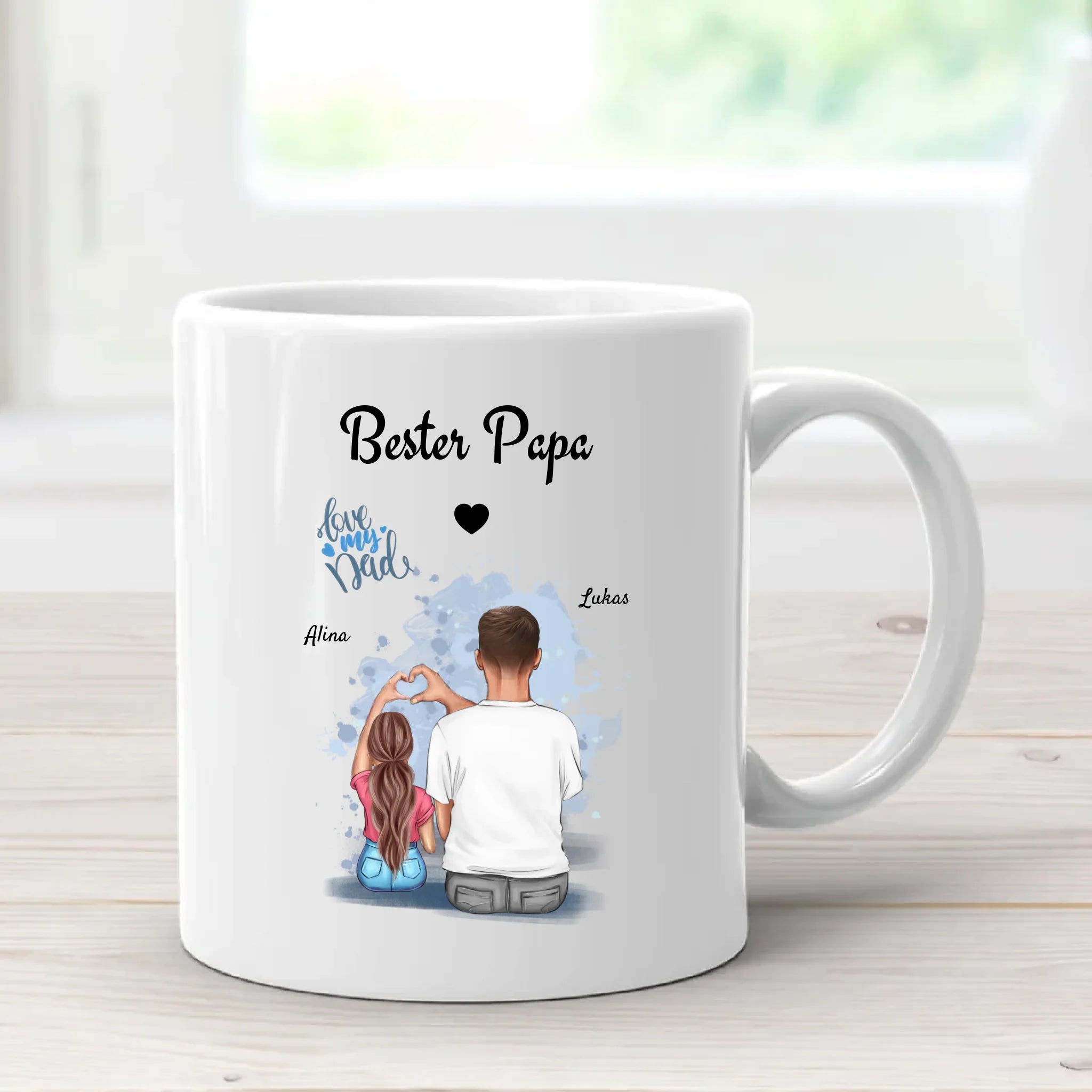 Papa Tochter Geschenk personalisierte Tasse - Cantty