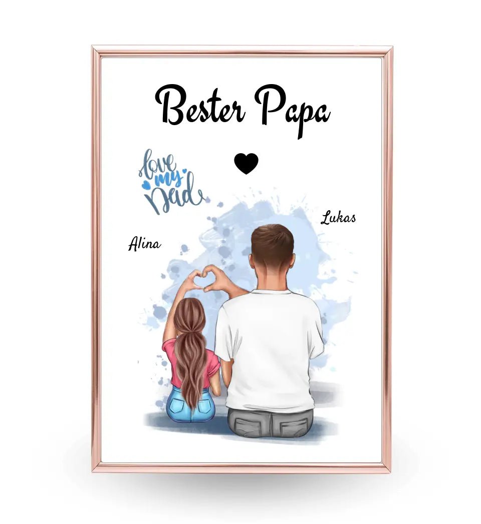 Papa Tochter Poster Geschenk personalisieren - Cantty
