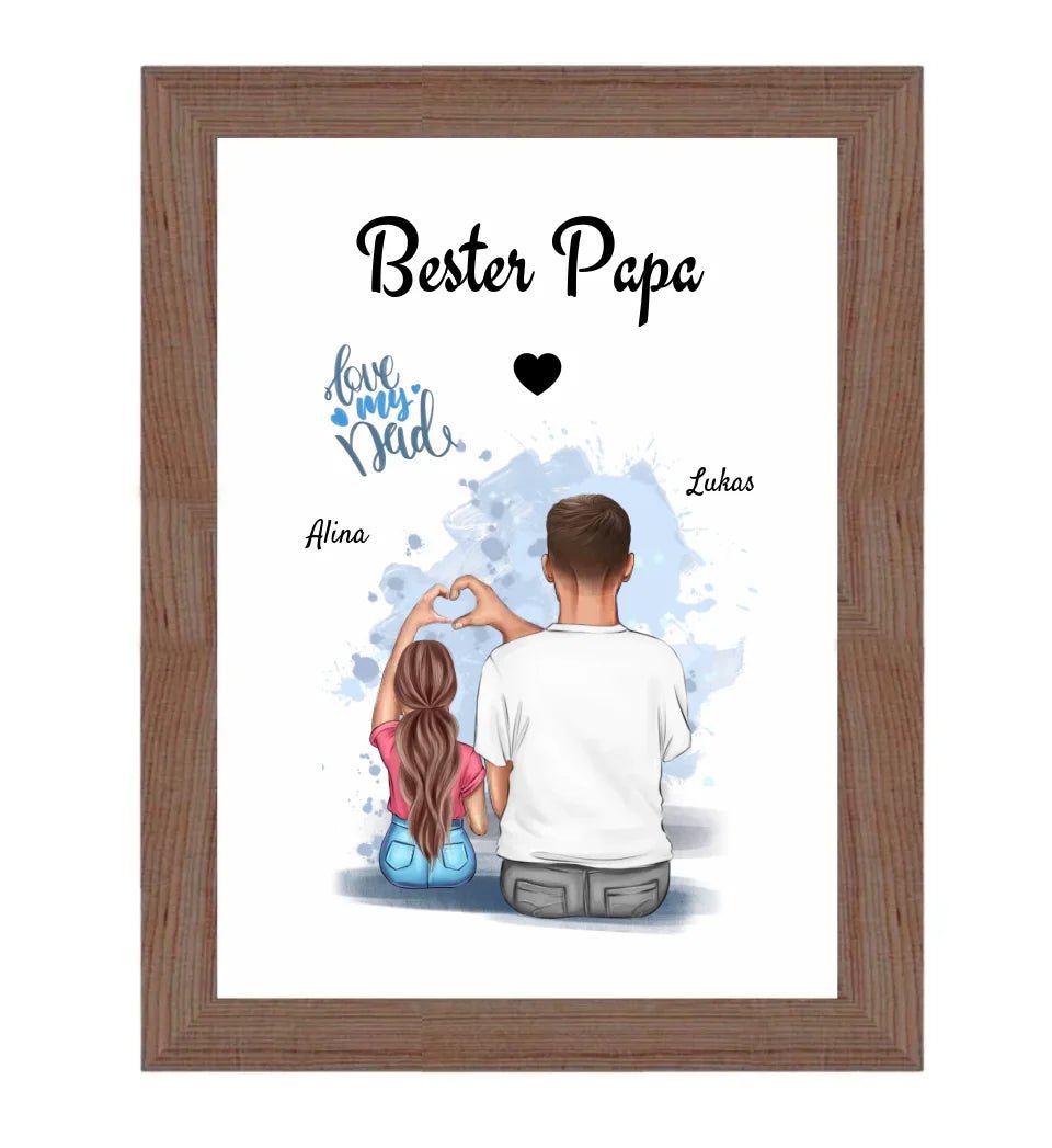 Papa Tochter Poster Geschenk personalisieren - Cantty