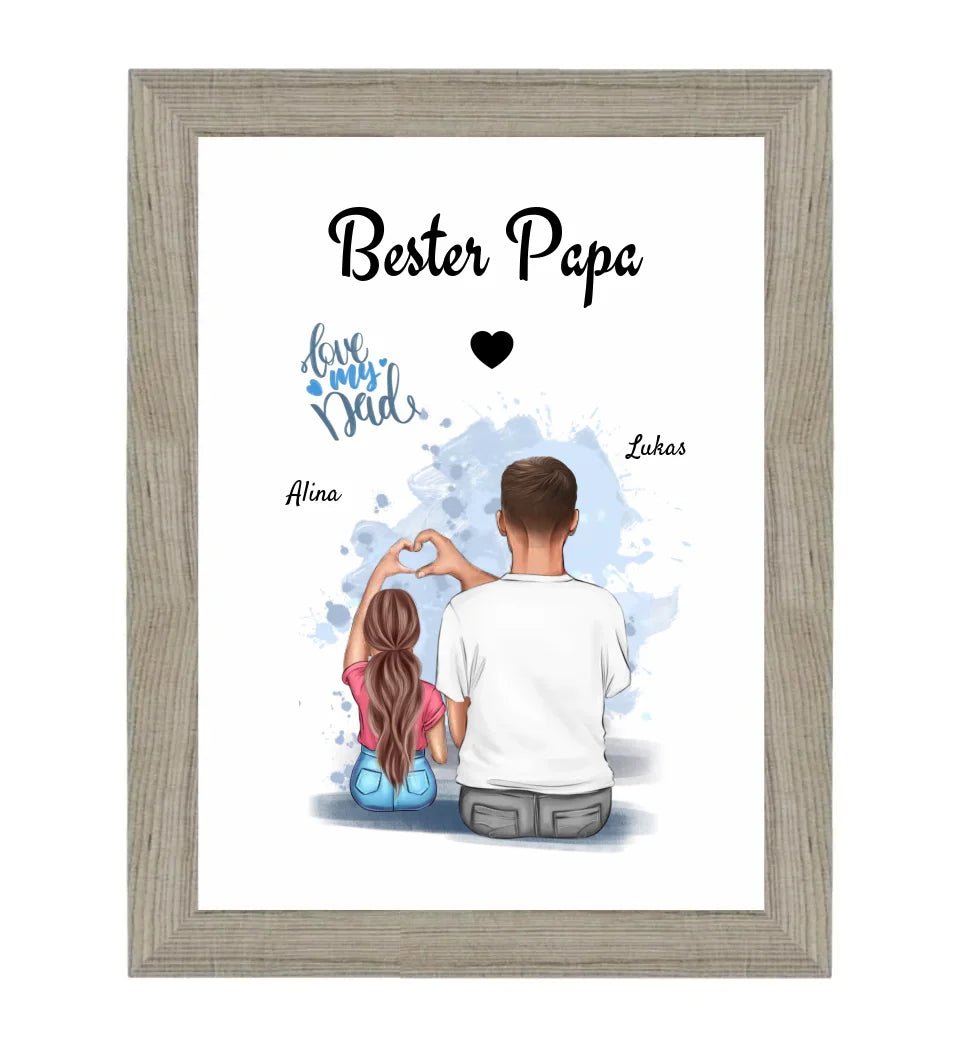 Papa Tochter Poster Geschenk personalisieren - Cantty