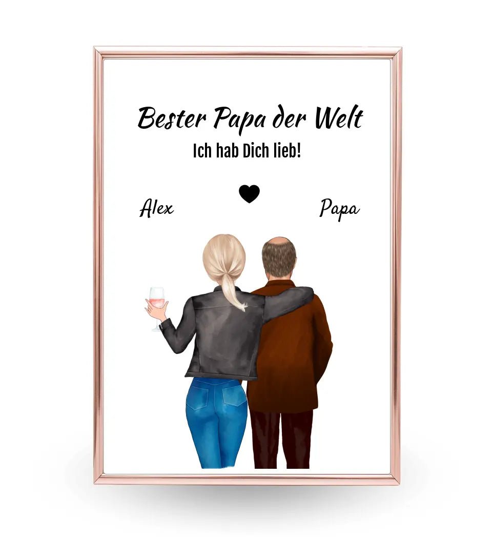 Papa Tochter Poster Geschenk personalisiert - Cantty