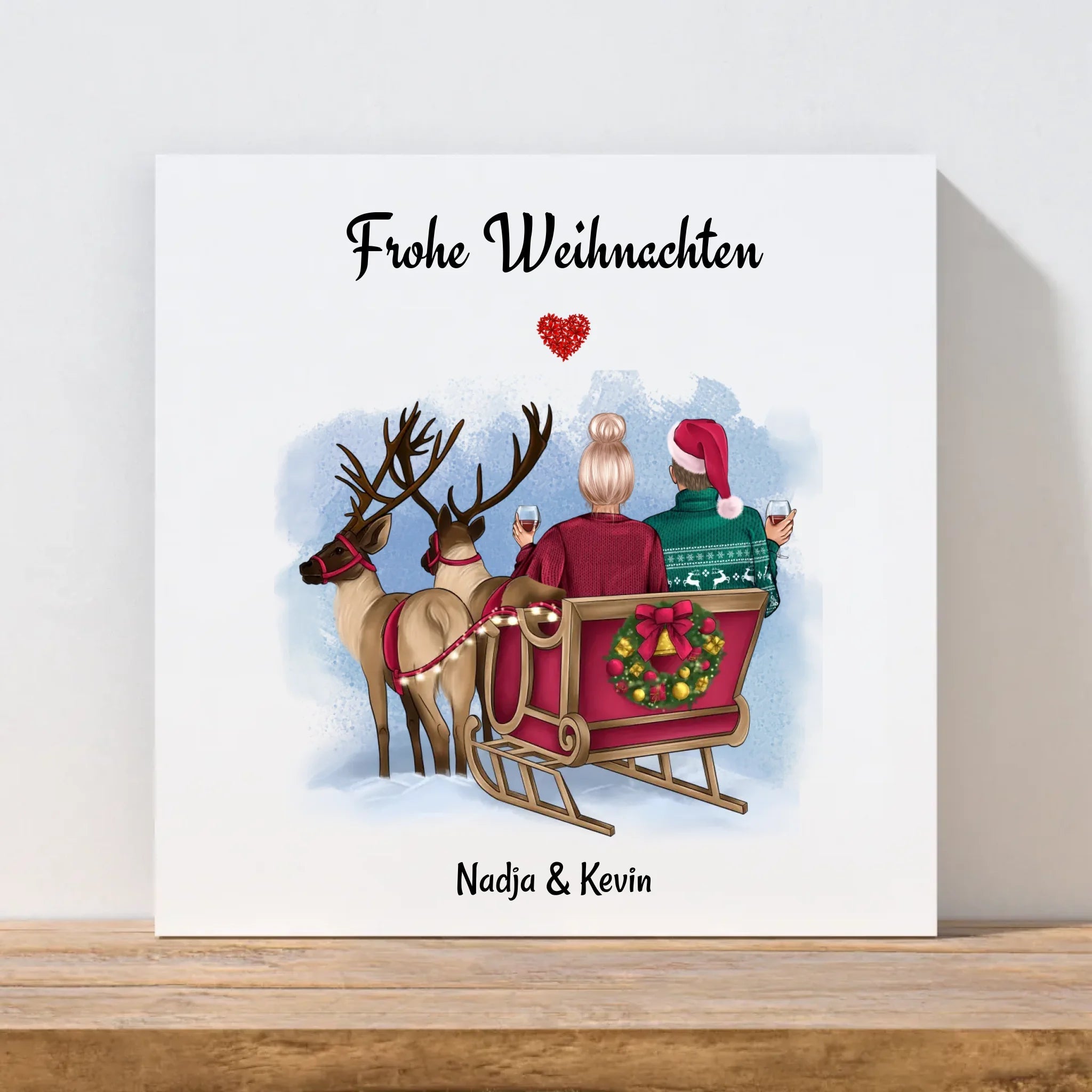 Pärchen Leinwand Weihnachtsgeschenk mit Namen - Cantty