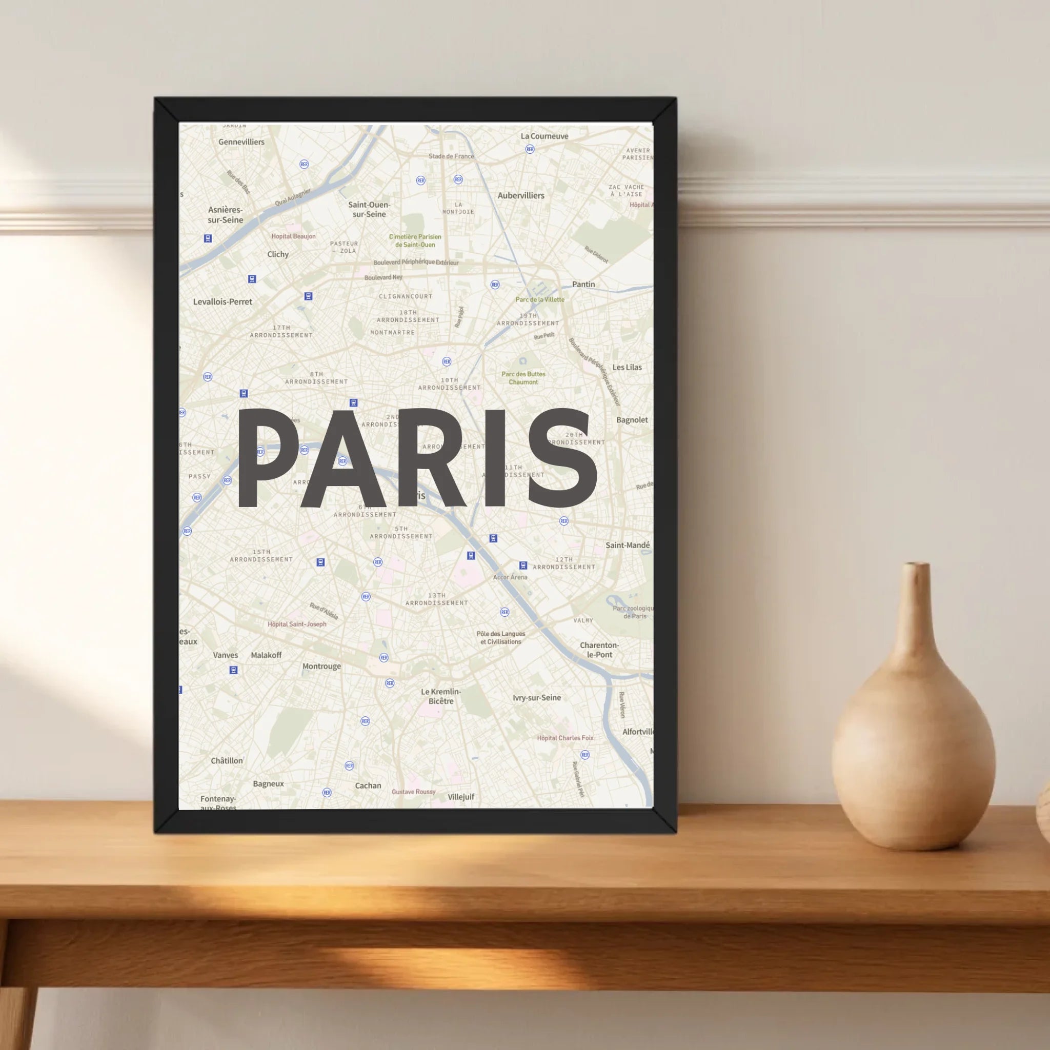 Paris Lieblingsstadt Koordinatenposter Stadtkarte personalisiert - Cantty