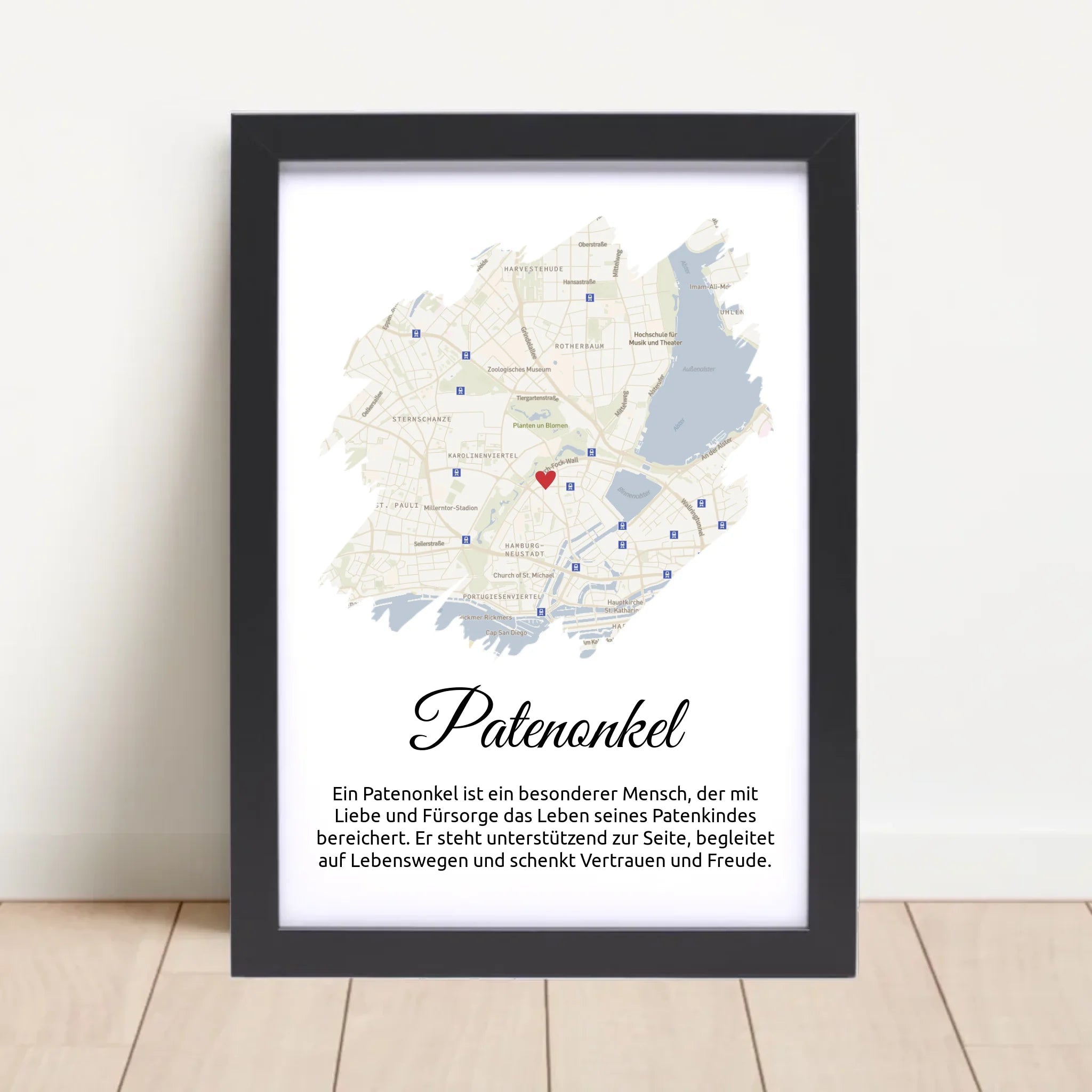 Patenonkel Stadtkarte Poster Geschenk mit Definition - Cantty