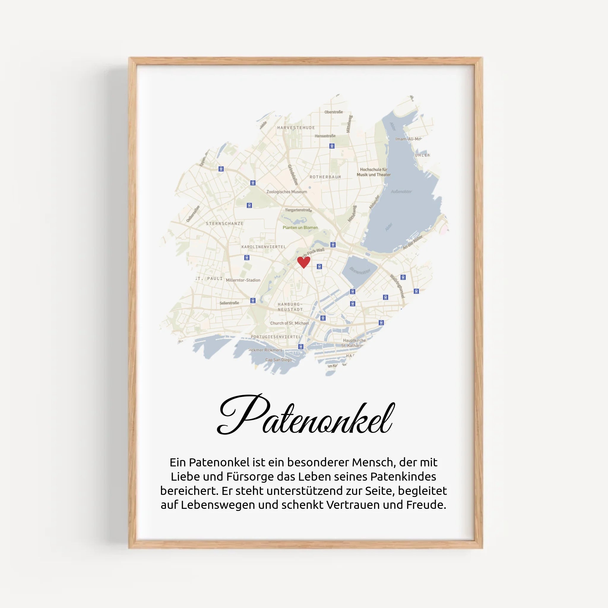 Patenonkel Stadtkarte Poster Geschenk mit Definition - Cantty