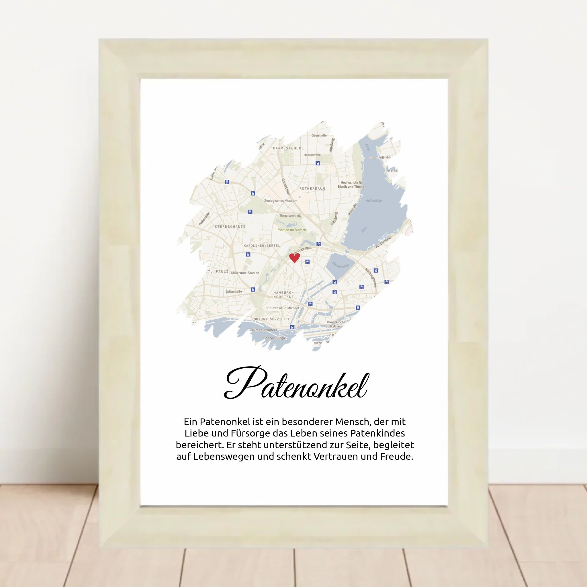 Patenonkel Stadtkarte Poster Geschenk mit Definition - Cantty