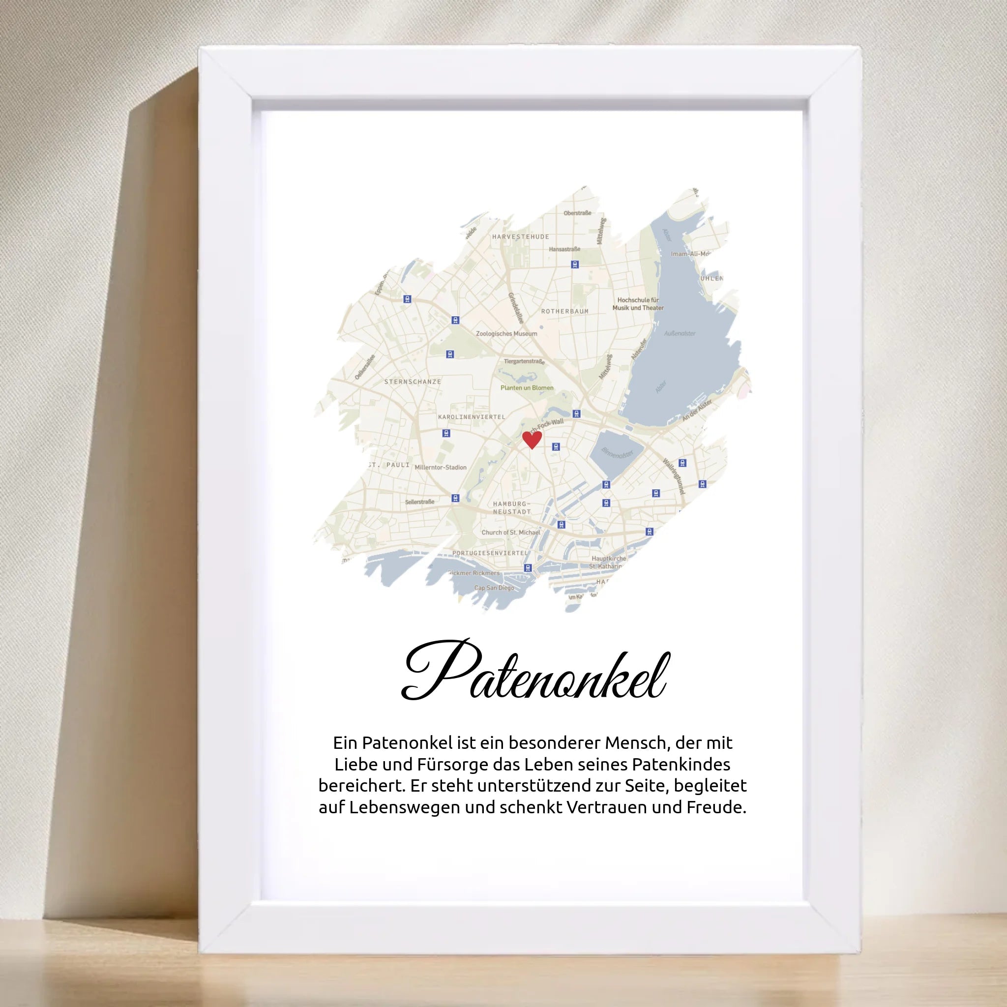 Patenonkel Stadtkarte Poster Geschenk mit Definition - Cantty