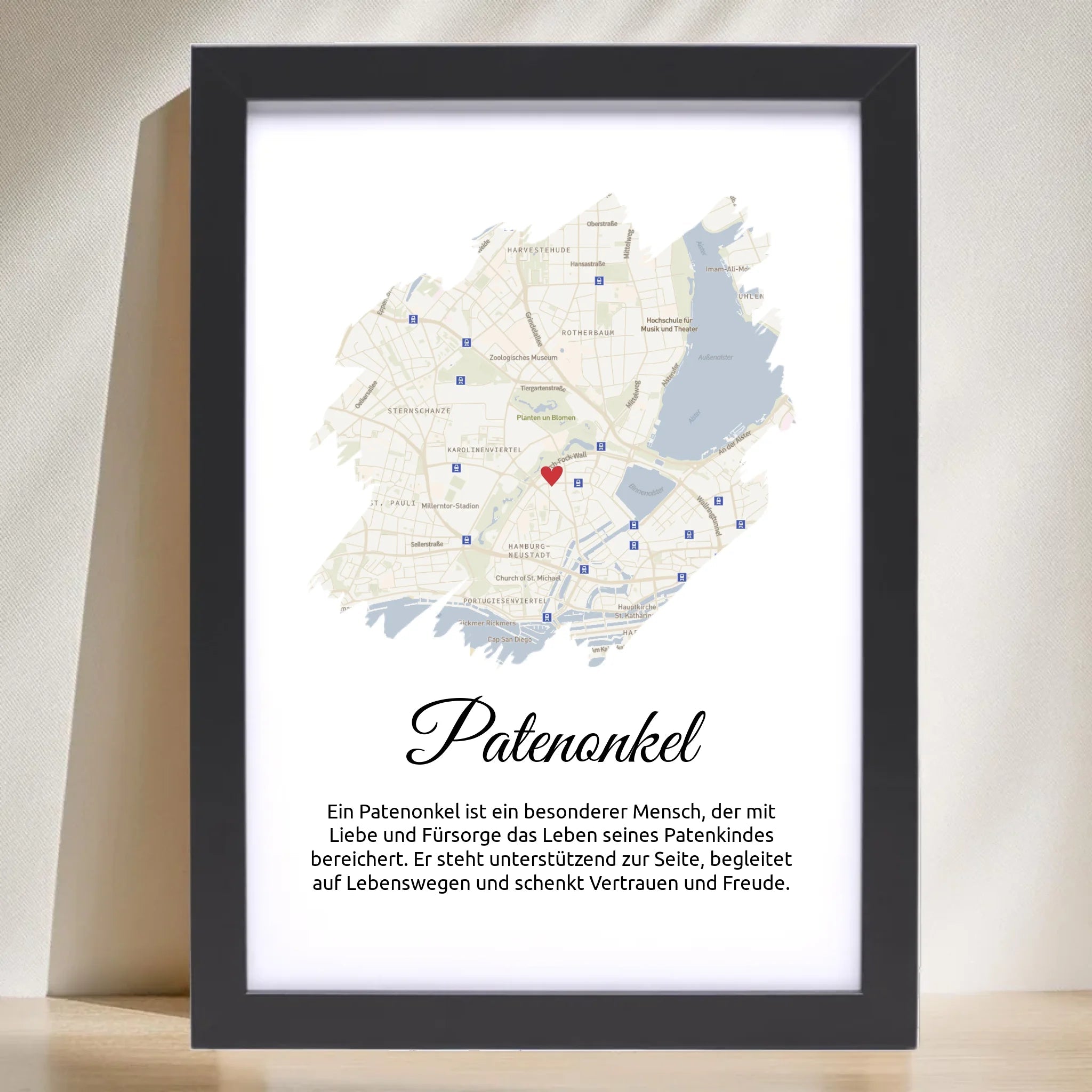 Patenonkel Stadtkarte Poster Geschenk mit Definition - Cantty