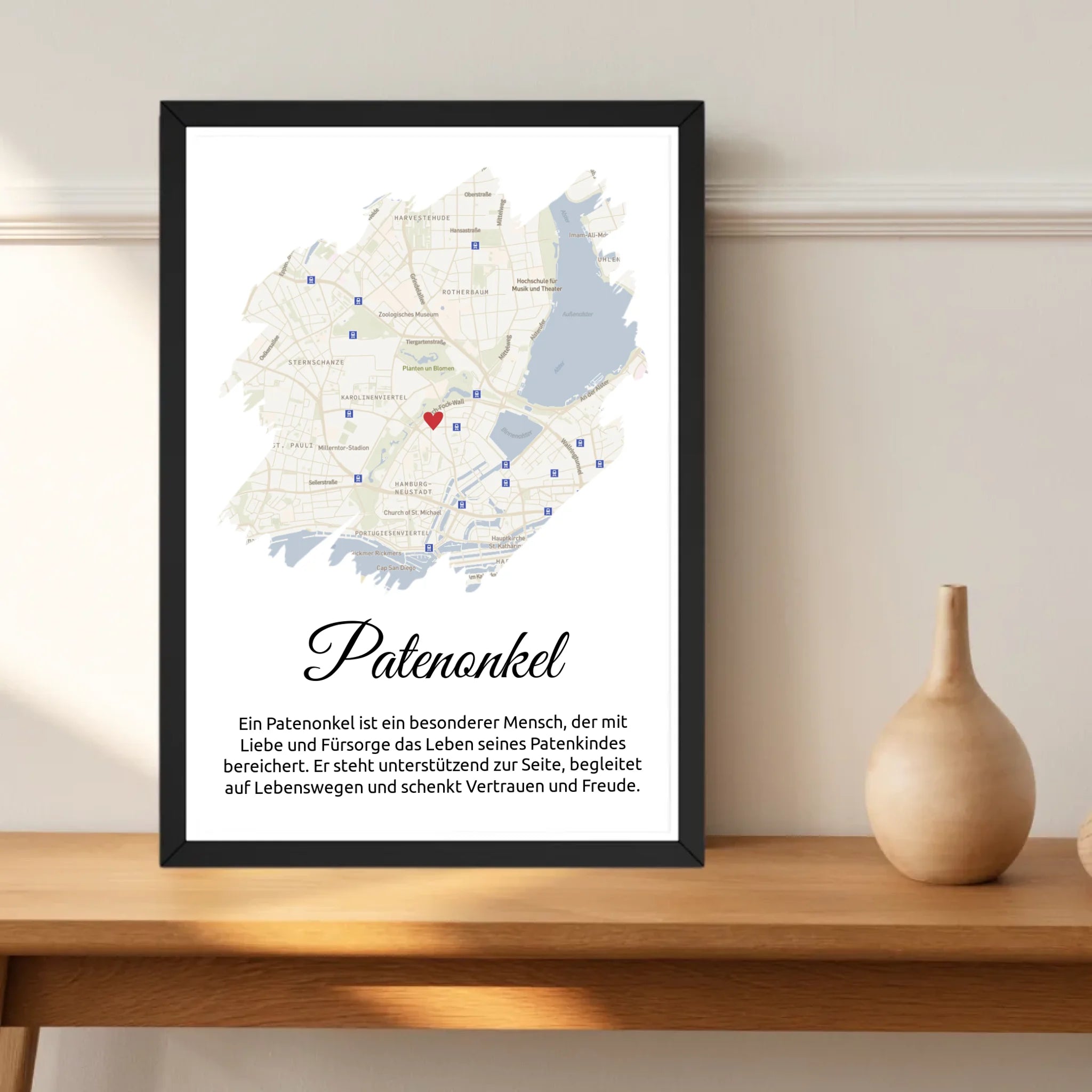 Patenonkel Stadtkarte Poster Geschenk mit Definition - Cantty