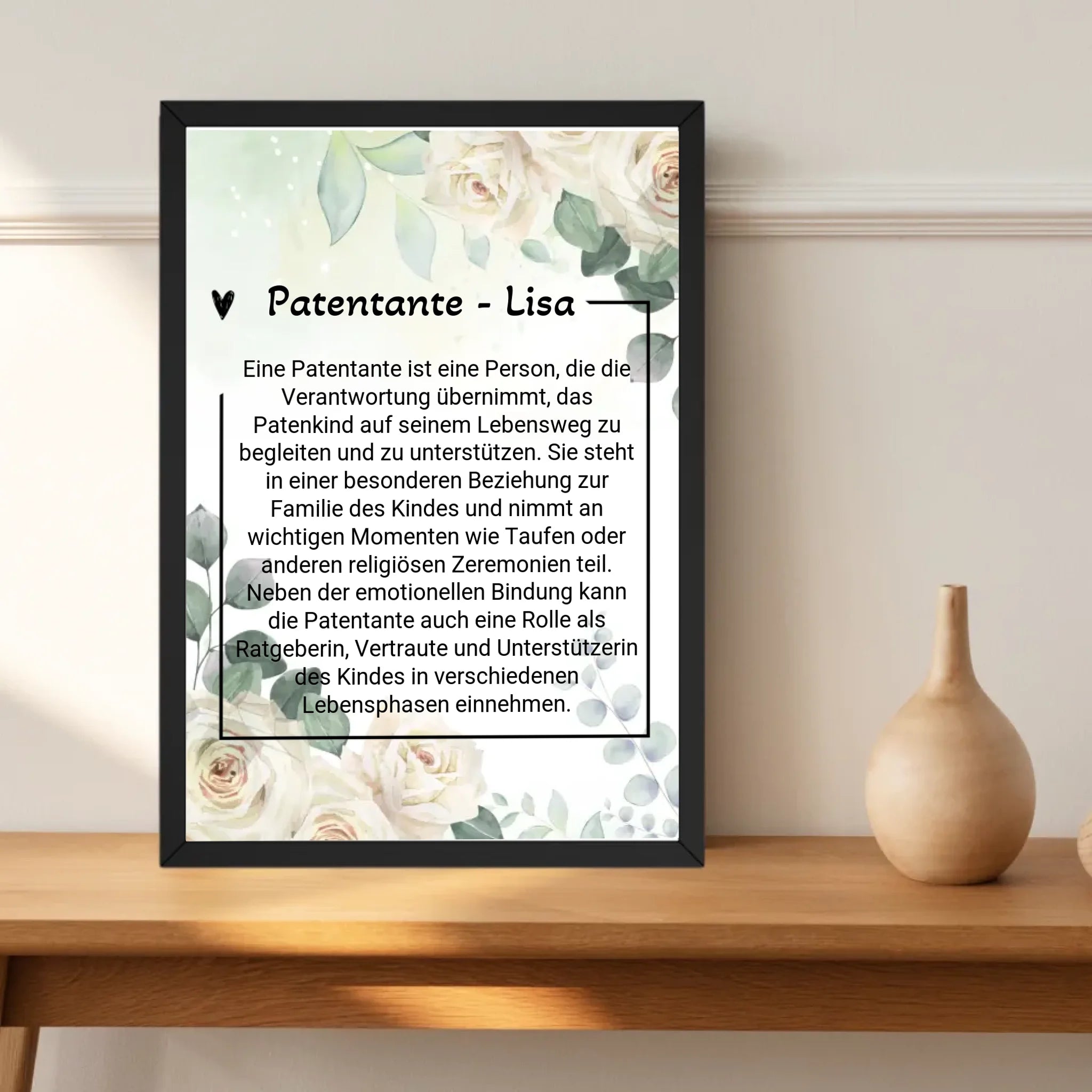 Patentante Definition Geschenk Poster personalisiert - Cantty