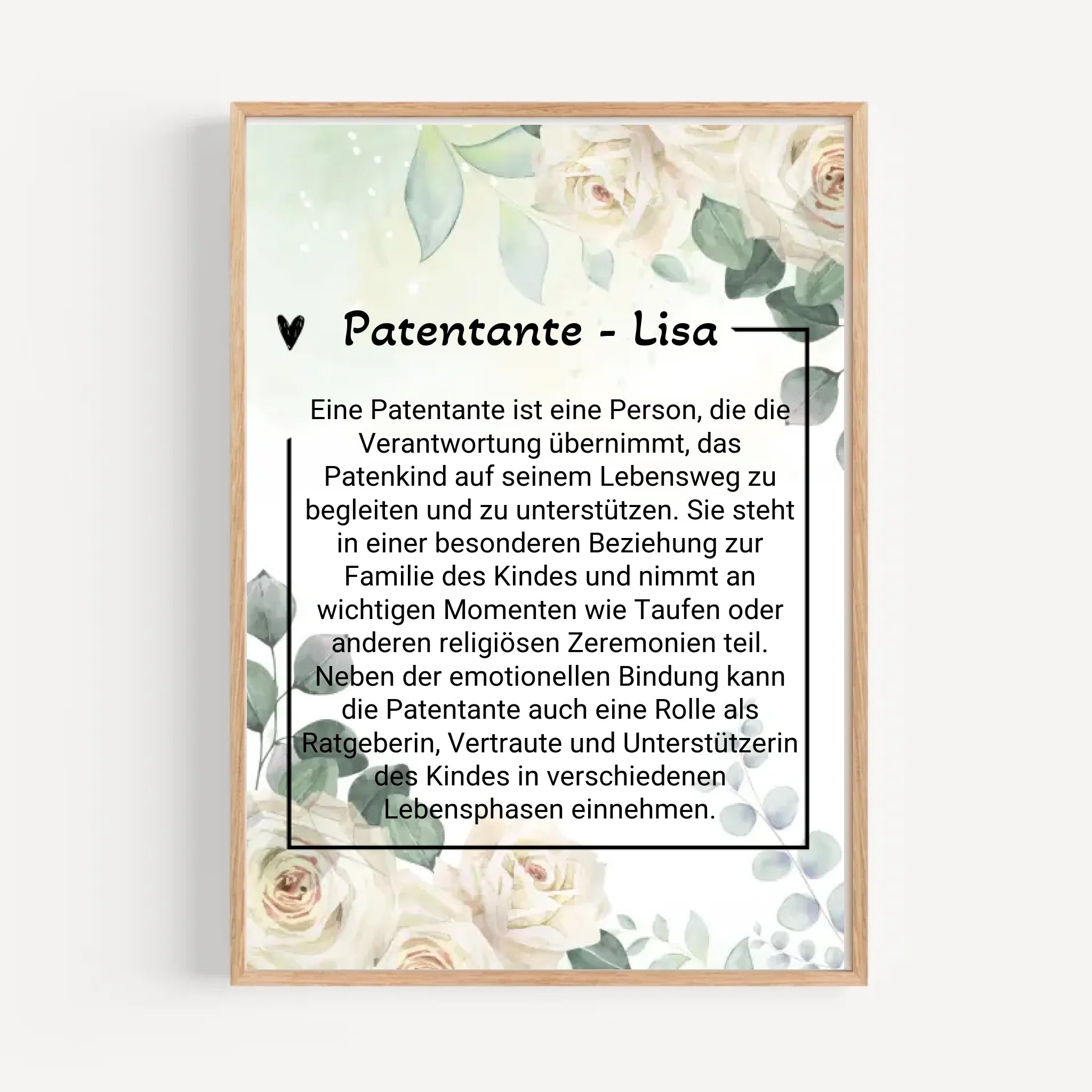 Patentante Definition Geschenk Poster personalisiert - Cantty