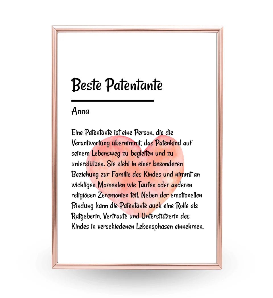 Patentante Definition Posterdruck Geschenk personalisiert - Cantty