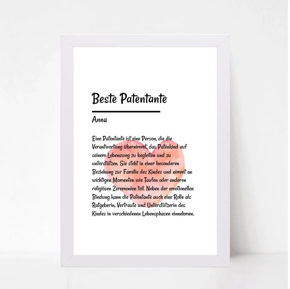 Patentante Definition Posterdruck Geschenk personalisiert - Cantty