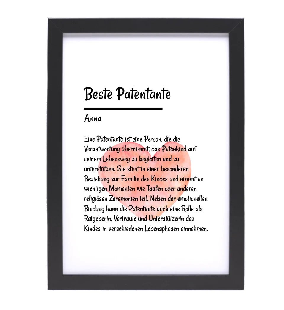 Patentante Definition Posterdruck Geschenk personalisiert - Cantty