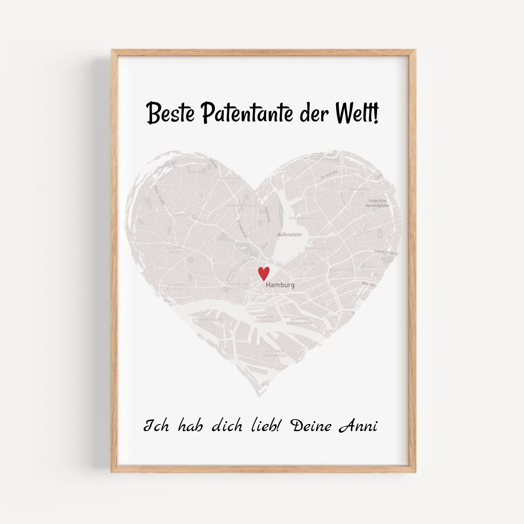 Patentante Geschenk Stadtkarte Poster personalisiert - Cantty