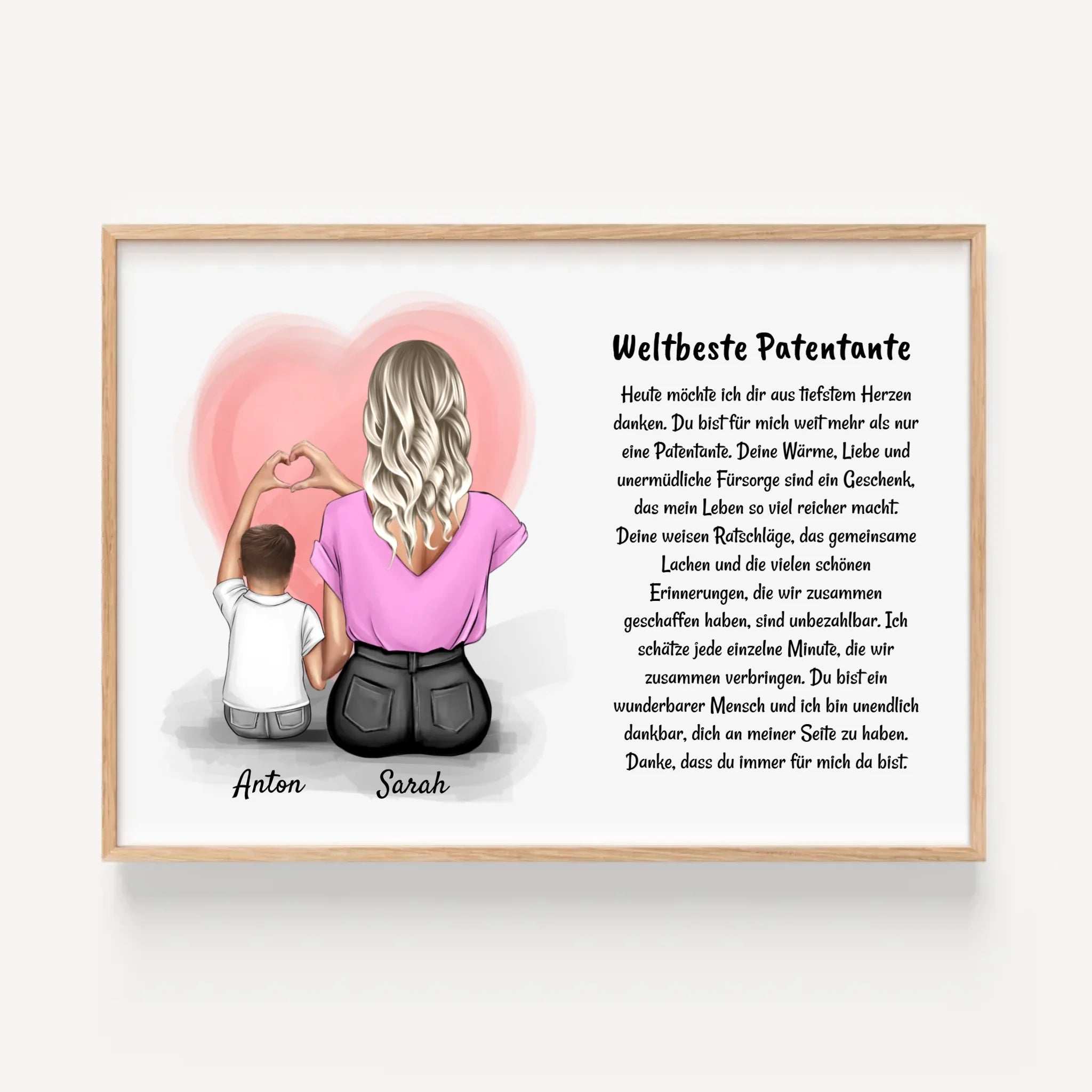 Patentante Kind Junge Poster Bild Karte Geschenk personalisiert - Cantty