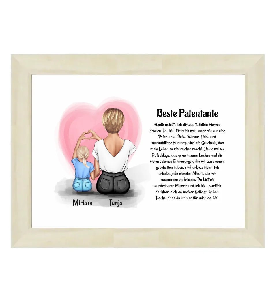 Patentante Patenkind Mädchen Poster Bild Karte Geschenk - Cantty