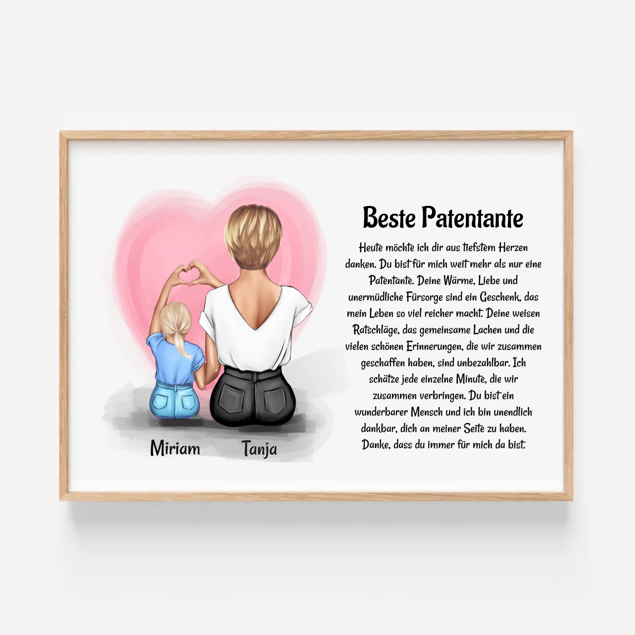 Patentante Patenkind Mädchen Poster Bild Karte Geschenk - Cantty