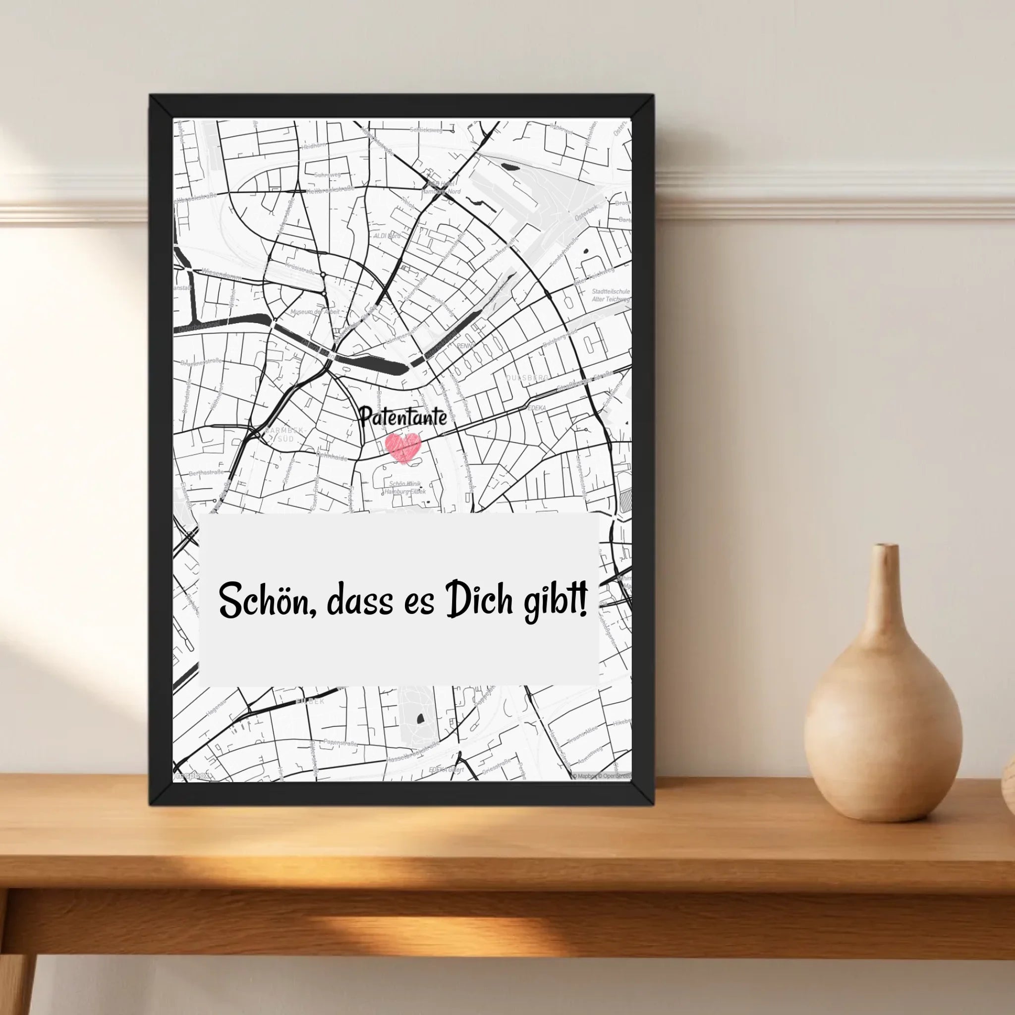 Patentante Stadtkarte Poster Geschenk personalisiert - Cantty