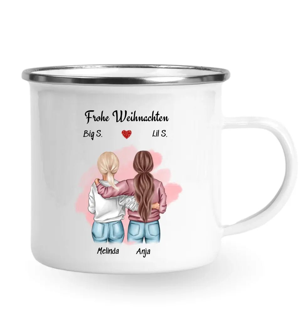 Personalisierte große und kleine Schwester Tasse Weihnachten - Cantty