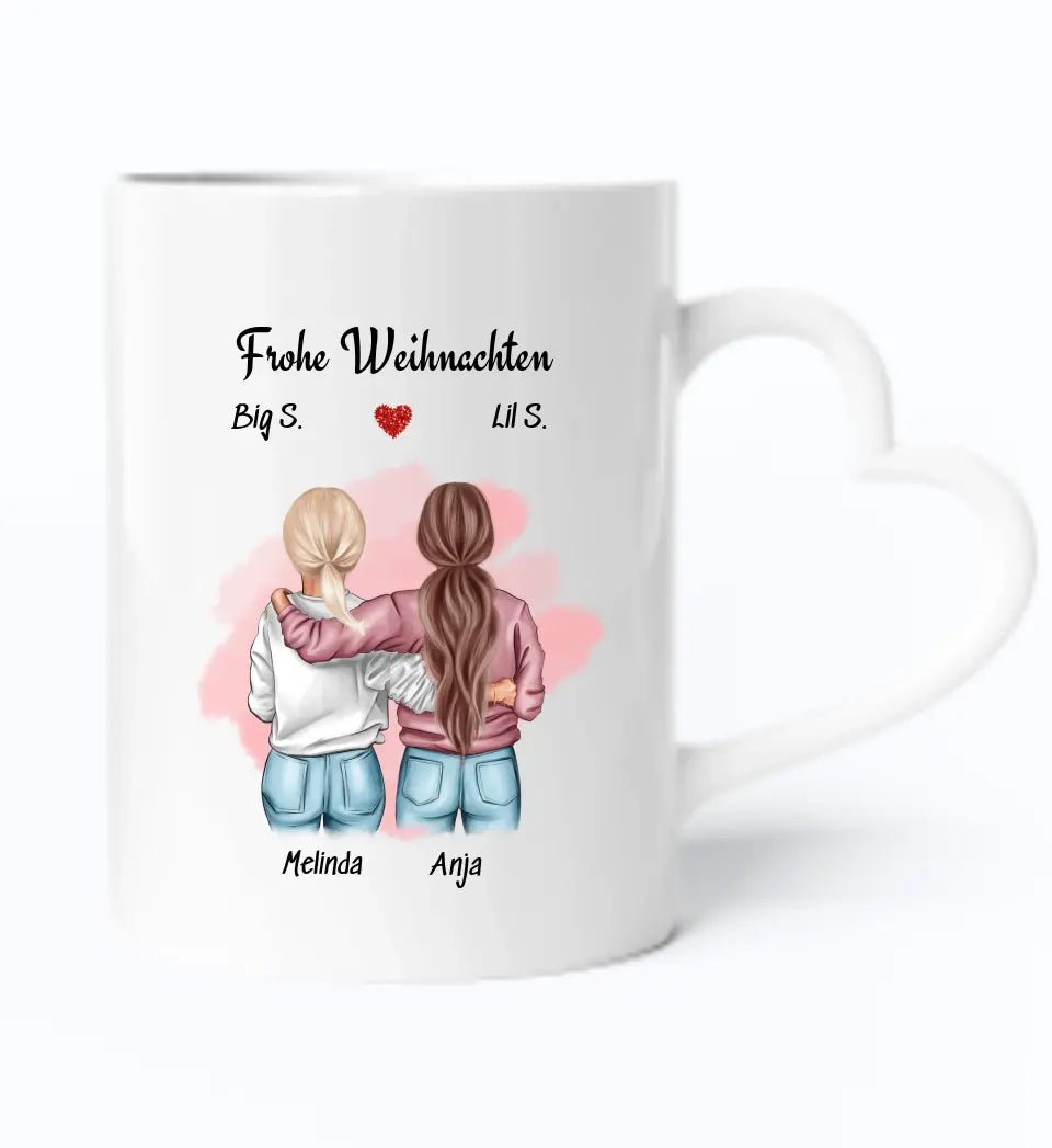 Personalisierte große und kleine Schwester Tasse Weihnachten - Cantty