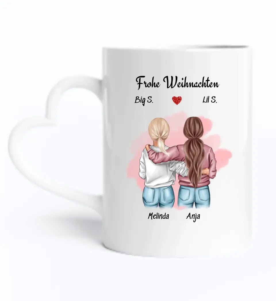 Personalisierte große und kleine Schwester Tasse Weihnachten - Cantty