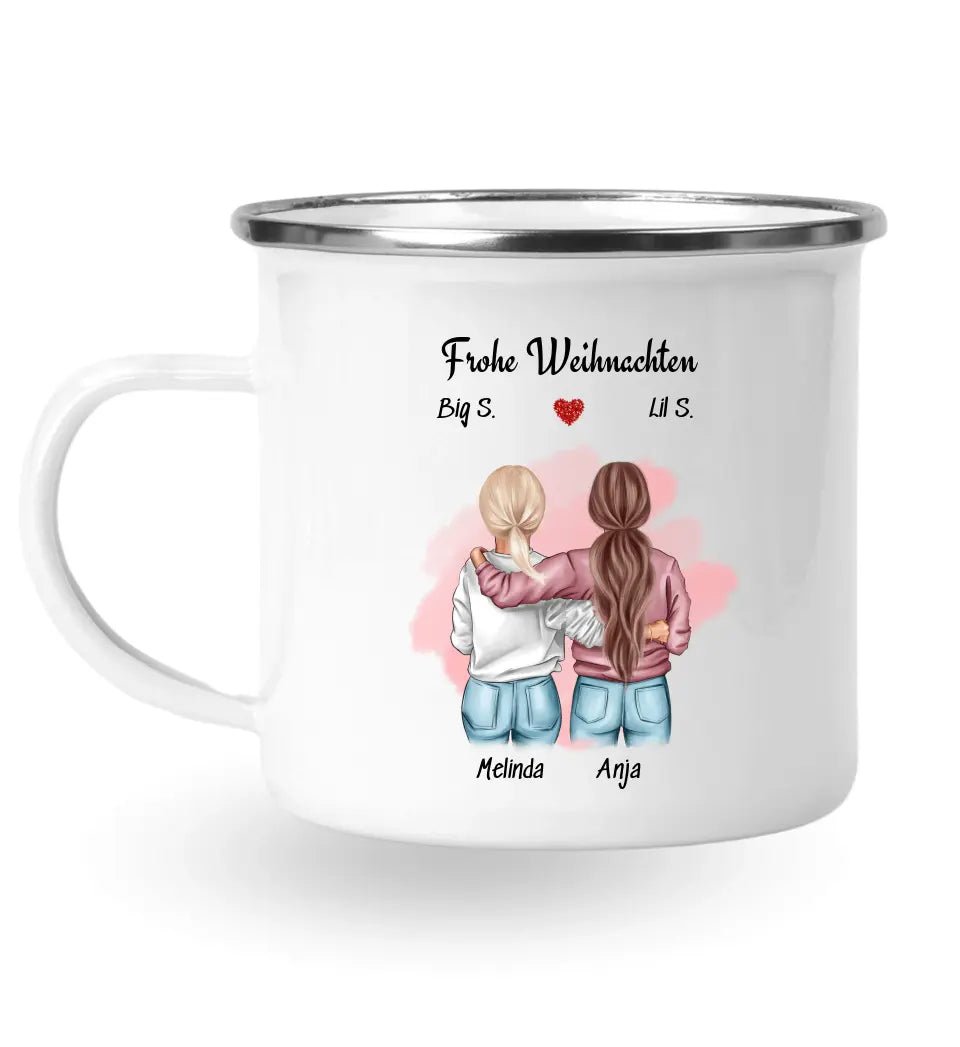 Personalisierte große und kleine Schwester Tasse Weihnachten - Cantty