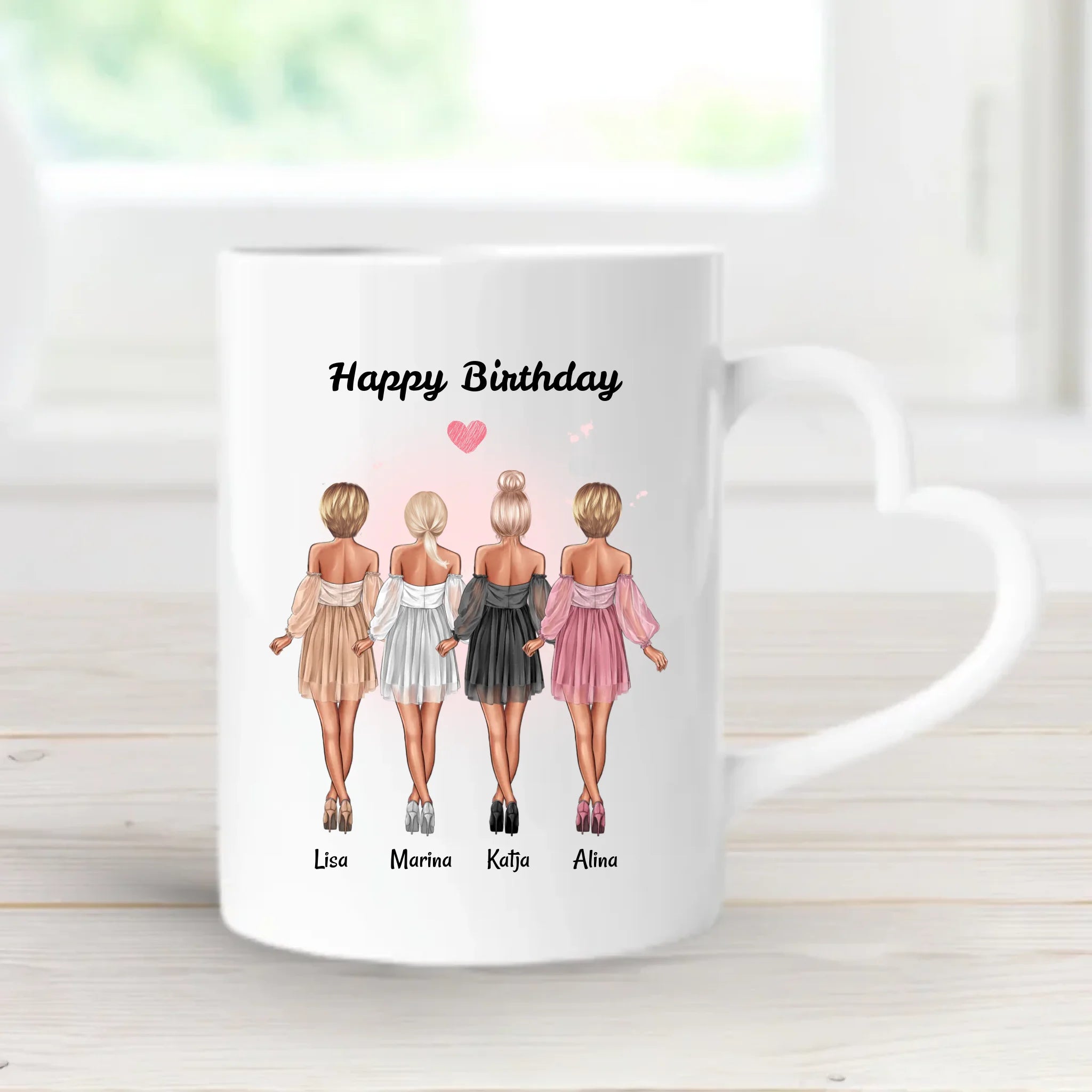 Personalisierte Tasse für 4 Freundinnen Geschenk mit Name - Cantty