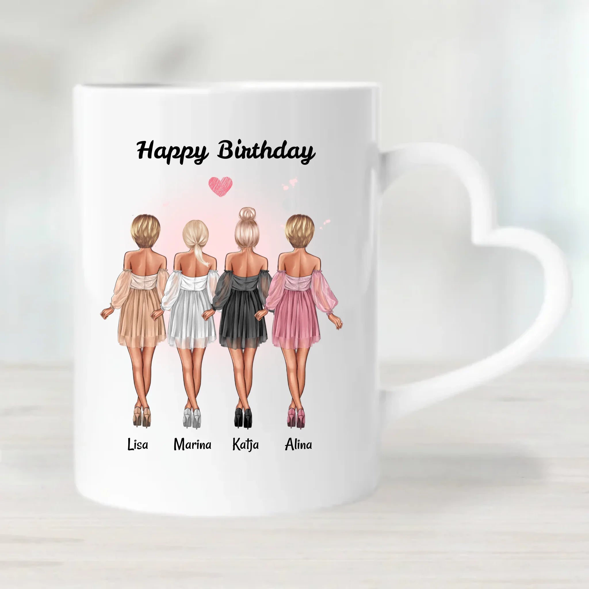 Personalisierte Tasse für 4 Freundinnen Geschenk mit Name - Cantty