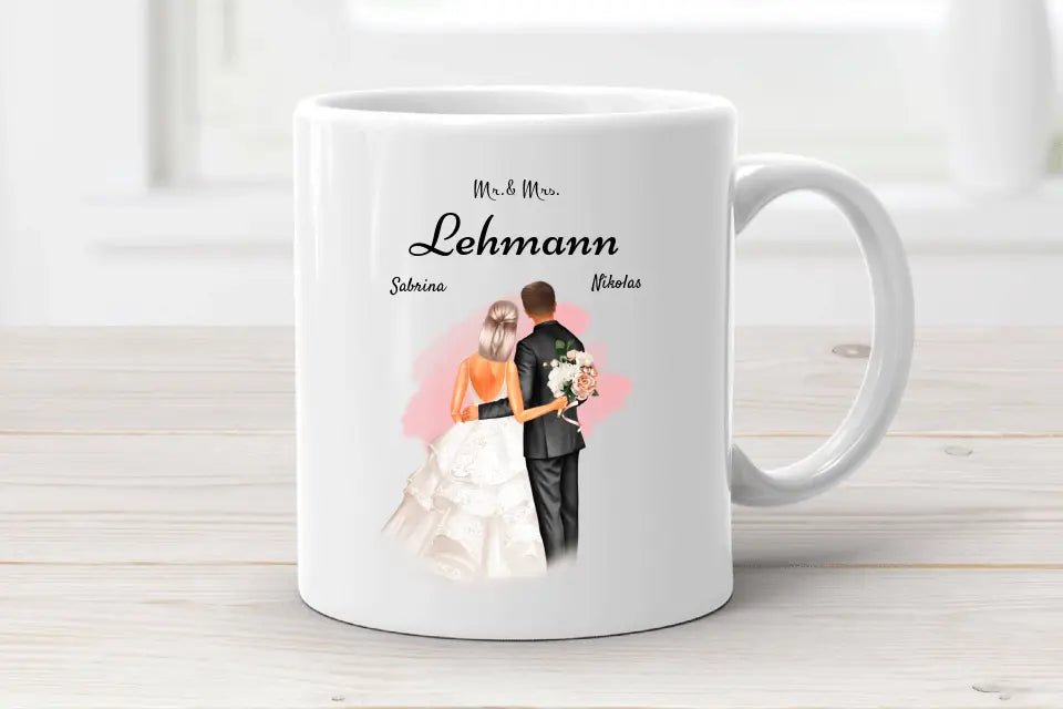 Personalisierte Tasse Mr Mrs Geschenk für Brautpaar - Cantty